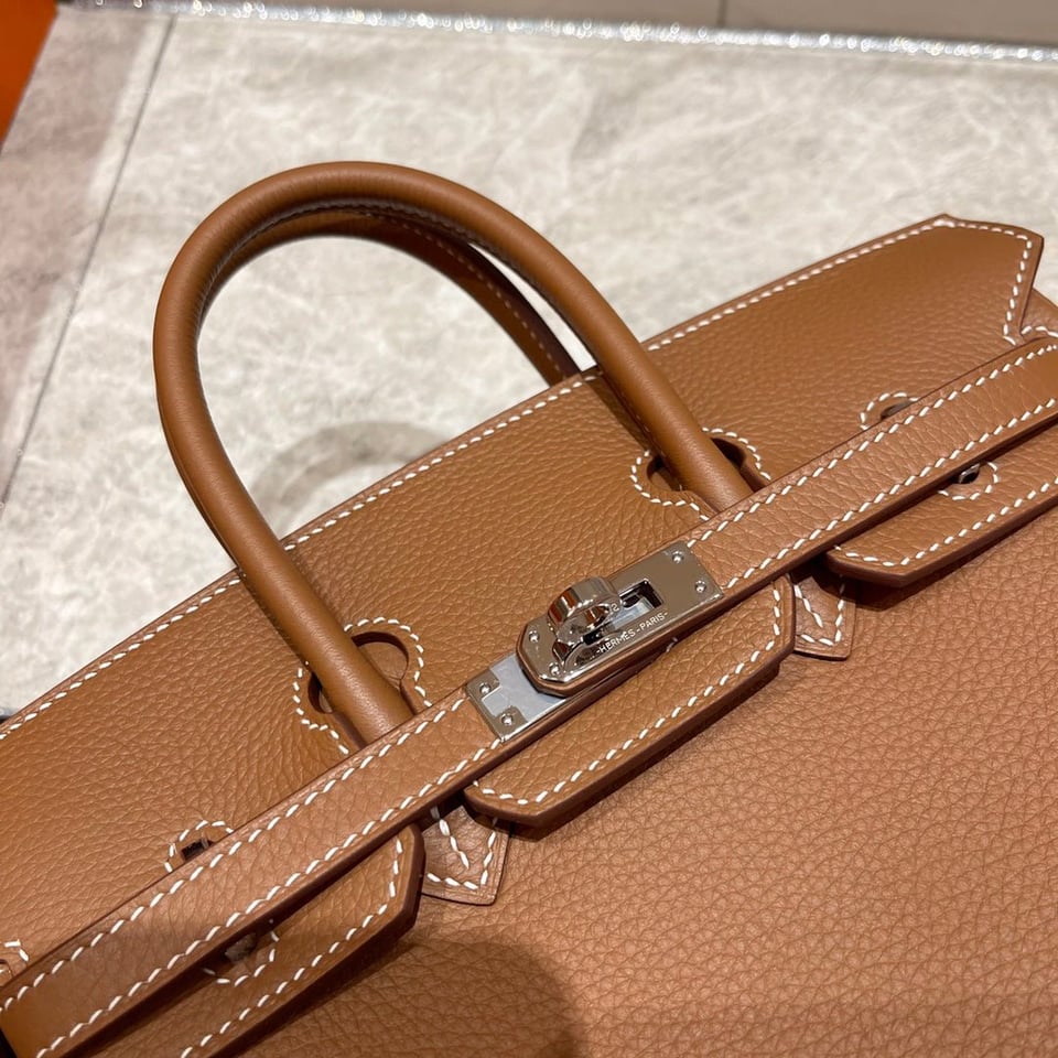 Hermes Birkin 25Cm Gold Togo Leather Silver Hardware view 7
