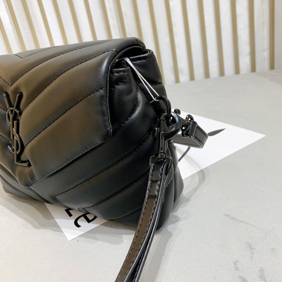 Saint Laurent Loulou Toy Strap Bag In Quilted Y Leather With Black Hardware view 6