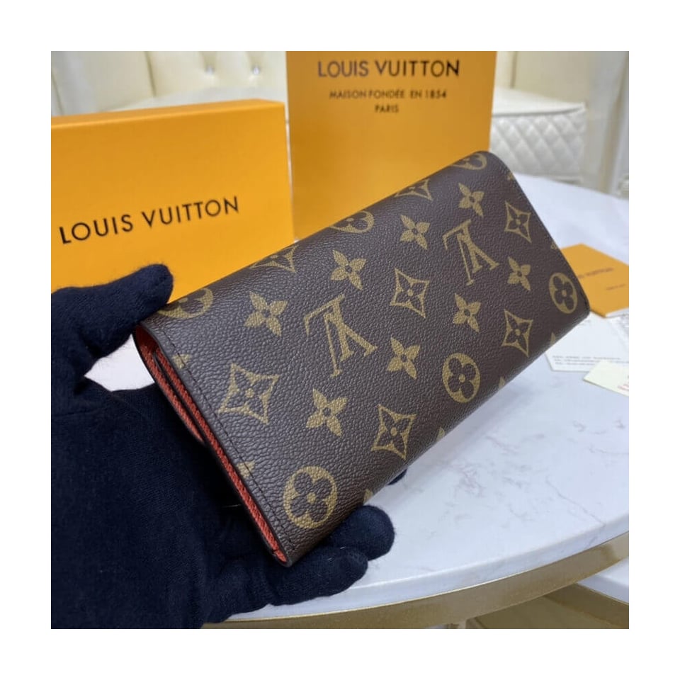 Louis Vuitton Monogram Canvas Emilie Wallet Watermelon Red view 4