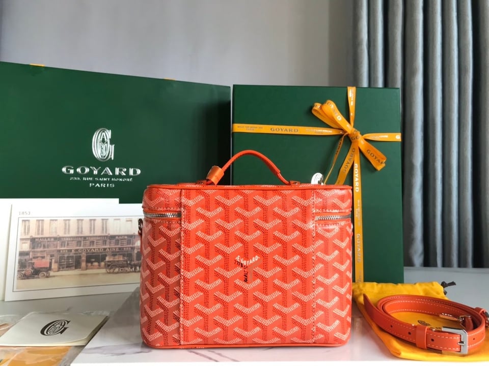 Goyard Muse Vanity Case 20 Cm Orange Goyardine Canvas view 7