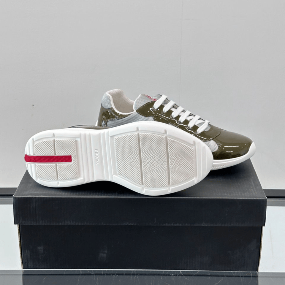 Prada Patent Leather And Technical Fabric Cup Sneakers view 9