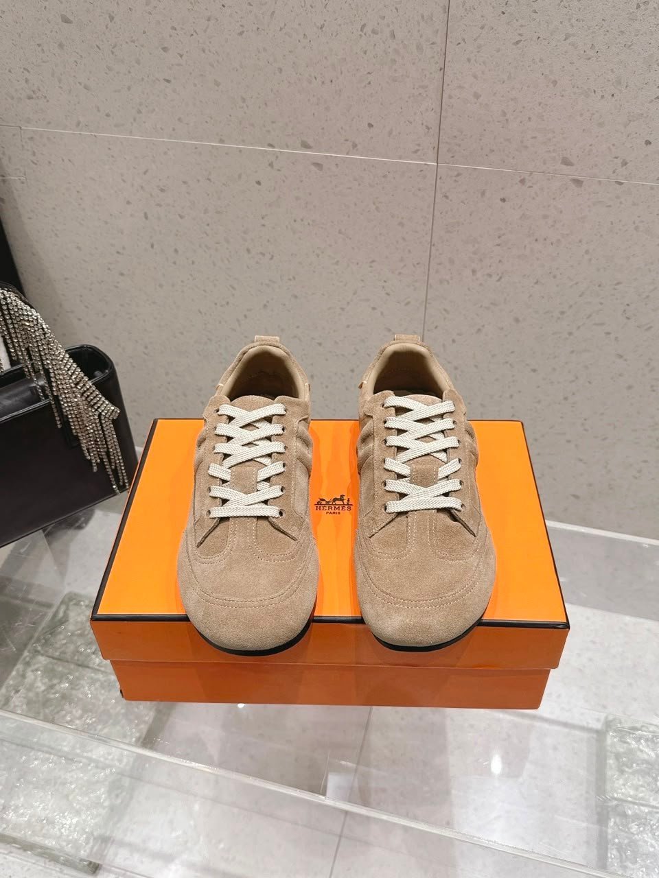 Hermes May Derby Shoe Beige Sable Color Calfskin H261955ZHC9390 view 10