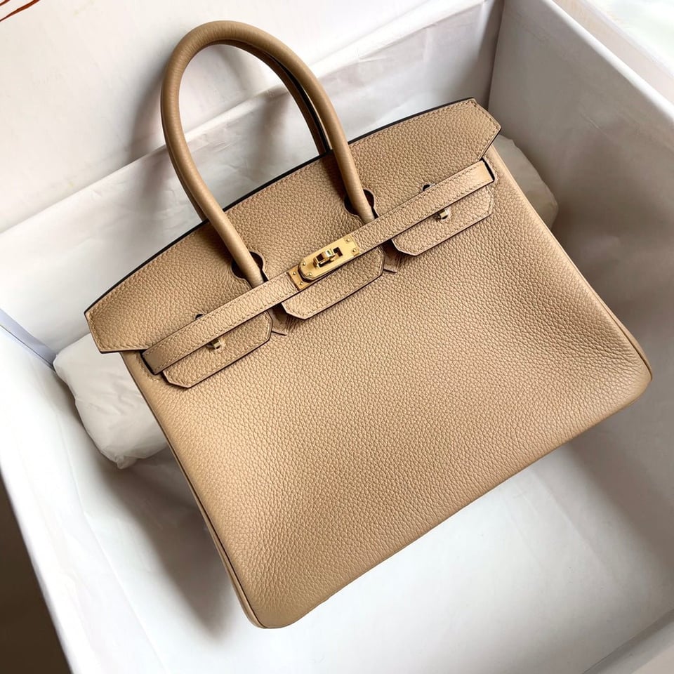 Hermes Birkin 25Cm Beige Togo Leather Gold Hardware view 2