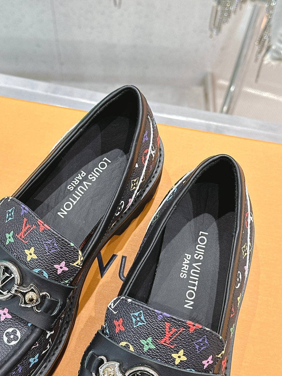 Louis Vuitton LV Monogram Multicolor Black Loafers – Women’s Shoes view 7