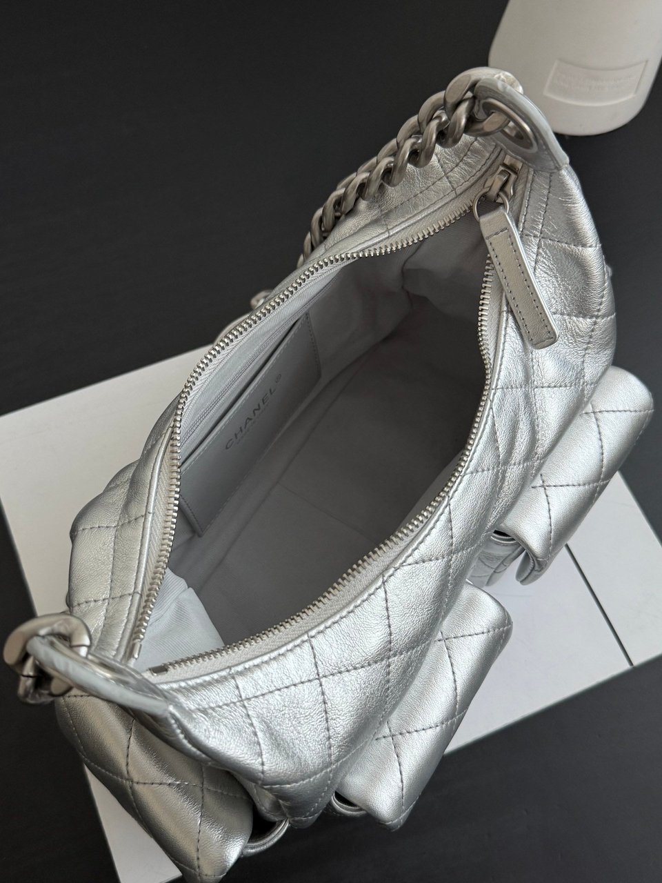 Chanel 25C Hobo Bag Silver Spring/Summer 2025 Collection 32cm/12.2cm view 5