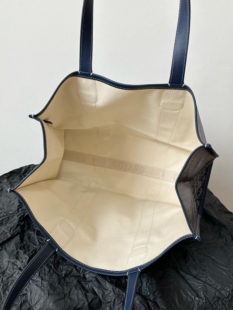 Goyard Goya Villette Tote 45Cm Navy Canvas view 8