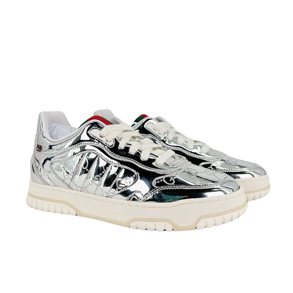 Gucci Women’S Re Web Sneaker Silver 825961 Fad56 8144 view 2