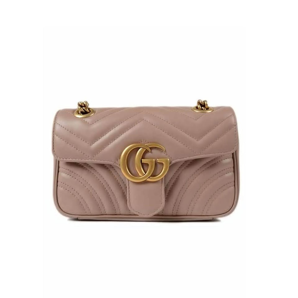 Gucci GG Marmont Matelasse Chevron Leather Mini Bag Nude Pink