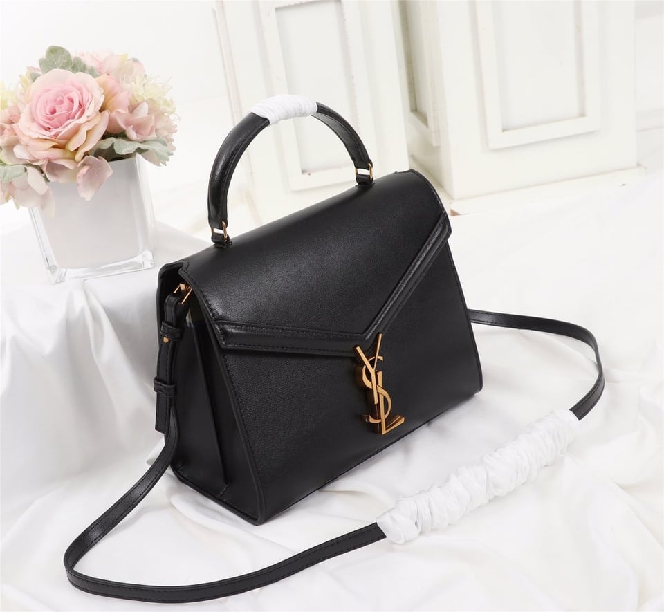 Saint Laurent Cassandra Medium Top Handle Bag Black Gold 24Cm view 4