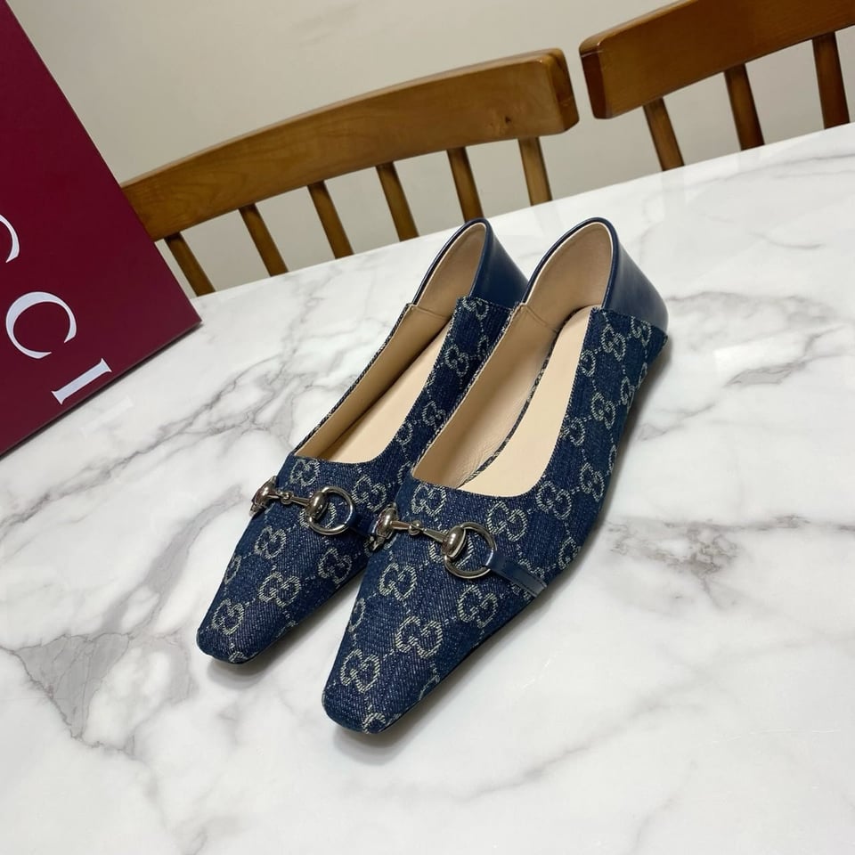 Gucci Vittoria Ballerina Dark Blue GG A0034P FAF95 4741 For Women view 9