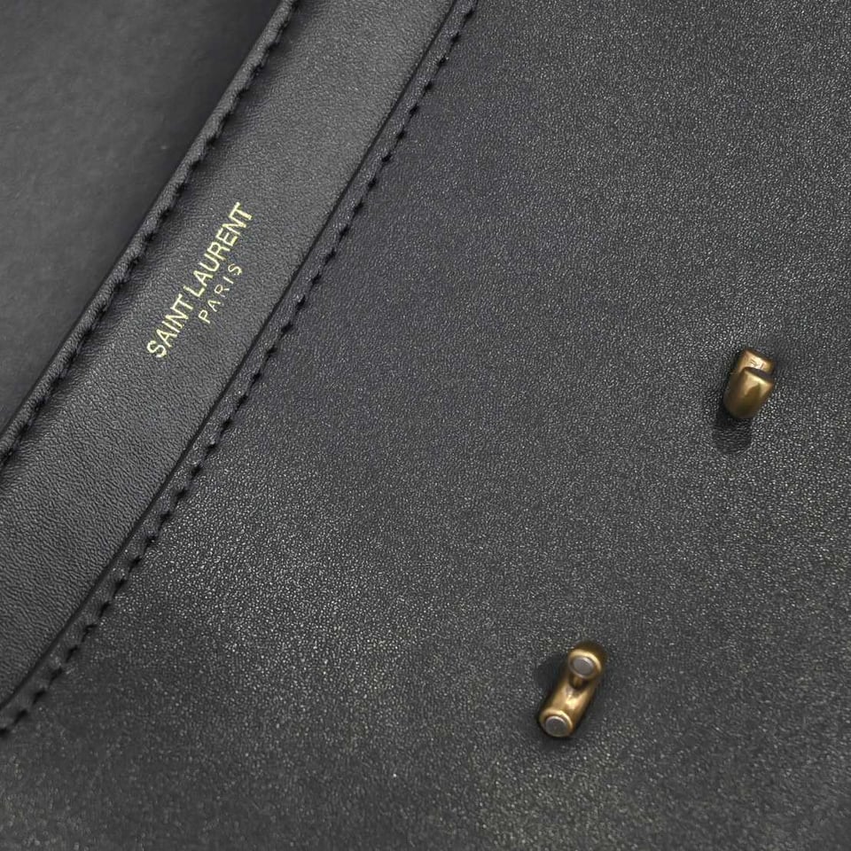 Saint Laurent Le Maillon Satchel In Smooth Leather Black view 8