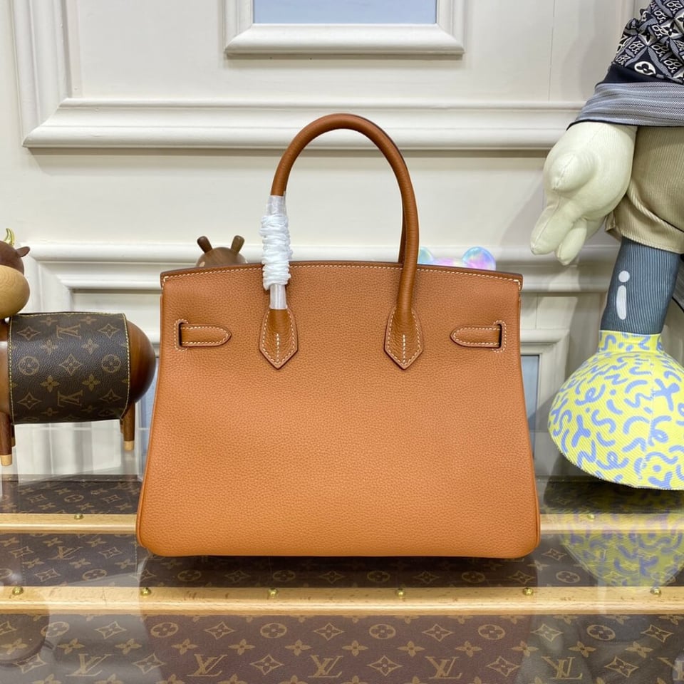 Hermes Birkin 30 Bag Brown Gold Hardware Togo Leather view 4