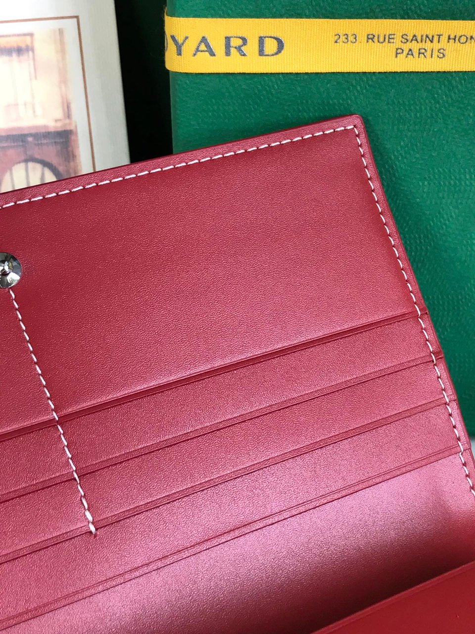 Goyard Richelieu Wallet 19 Cm Classic Red Goyardine Canvas view 7
