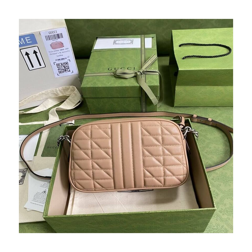 Gucci GG Marmont Small Shoulder Bag Rose Beige view 4