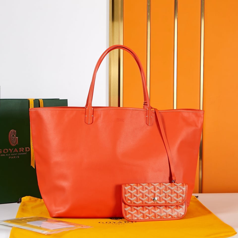Goyard Saint Louis Gm 40 Orange Canvas Chevroches Calfskin view 9