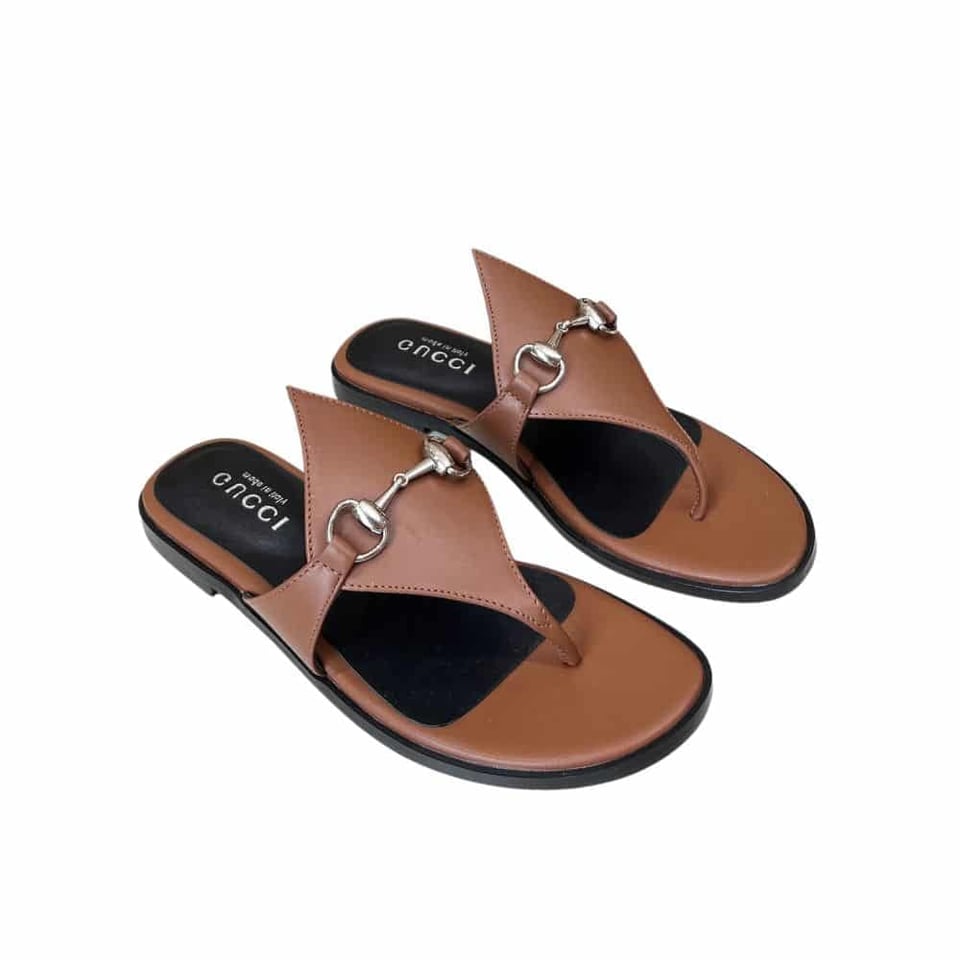 Gucci Women’S Thong Sandal With Horsebit Brown view 2