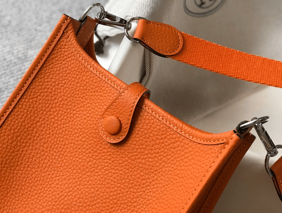 Hermes Evelyne 16 Amazone Bag Orange With Silver Toned Hardware 18cm view 8