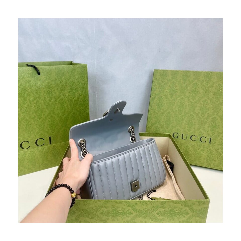 Gucci GG Marmont Small Shoulder Bag Grey view 12