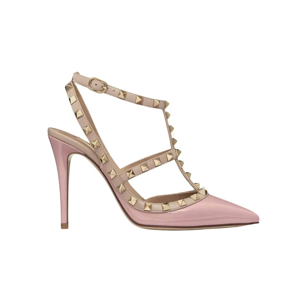 Valentino Garavani Patent Rockstud Caged Pump Pink view 2