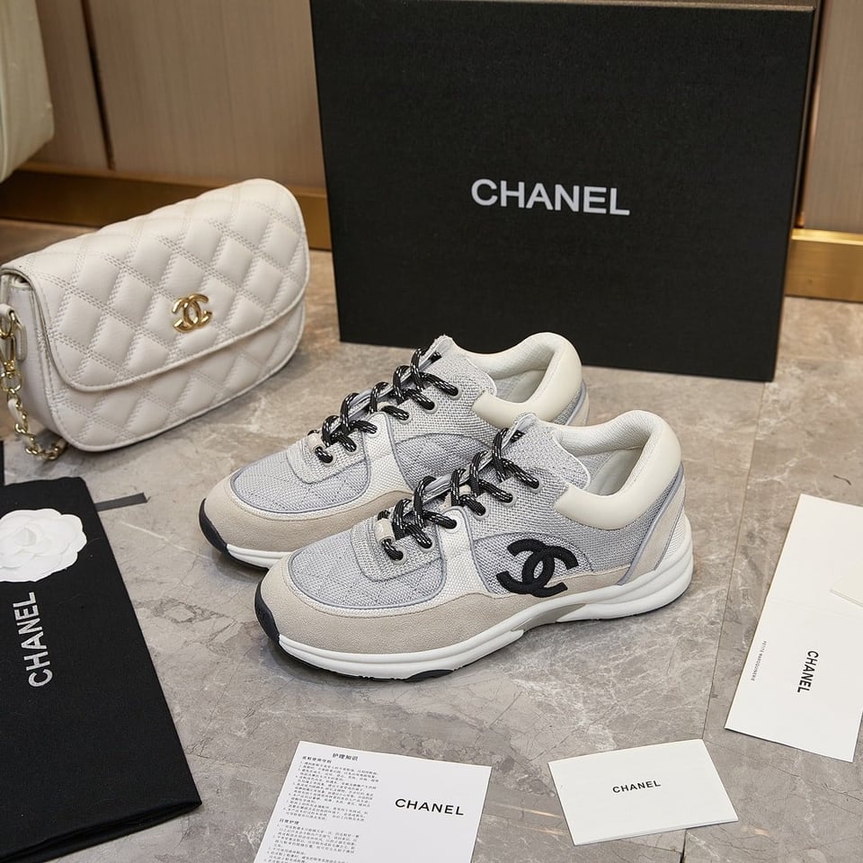 Chanel Low Top Trainer Gray White view 9