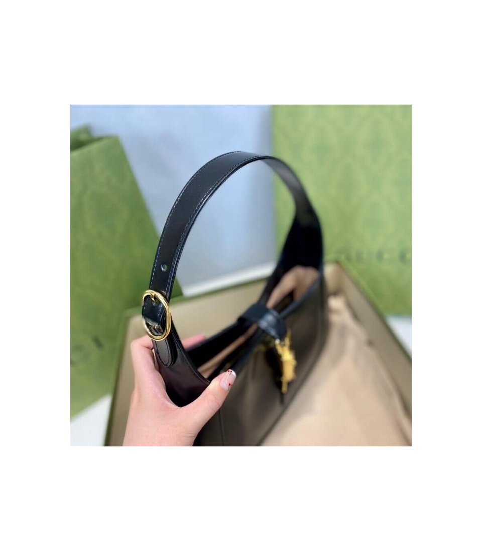 Gucci Jackie 1961 Small Hobo Bag In Black Leather 27.5cm view 14