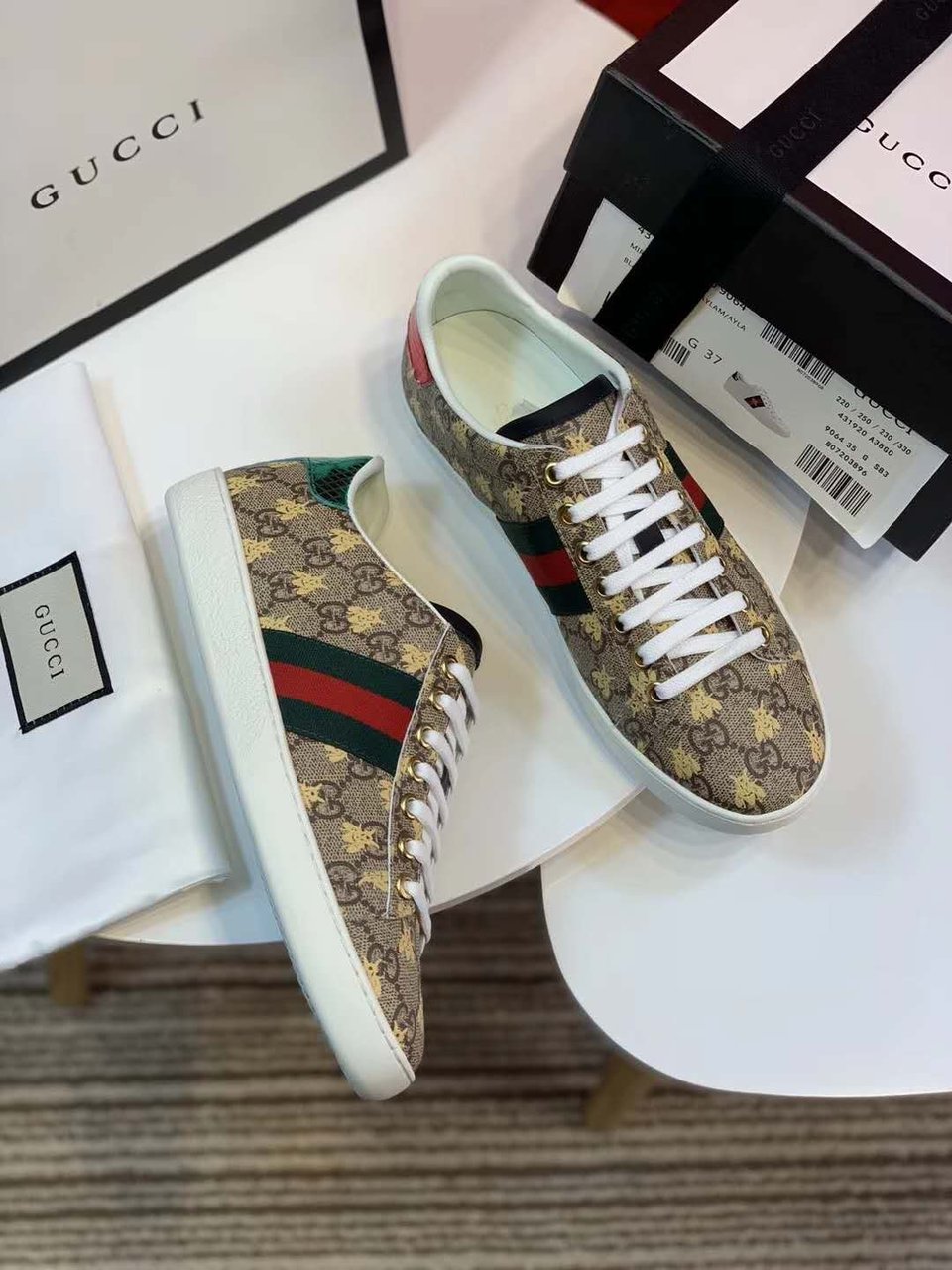 Gucci Ace Gg Supreme ?Bees? 548950 9N050 8465 view 4