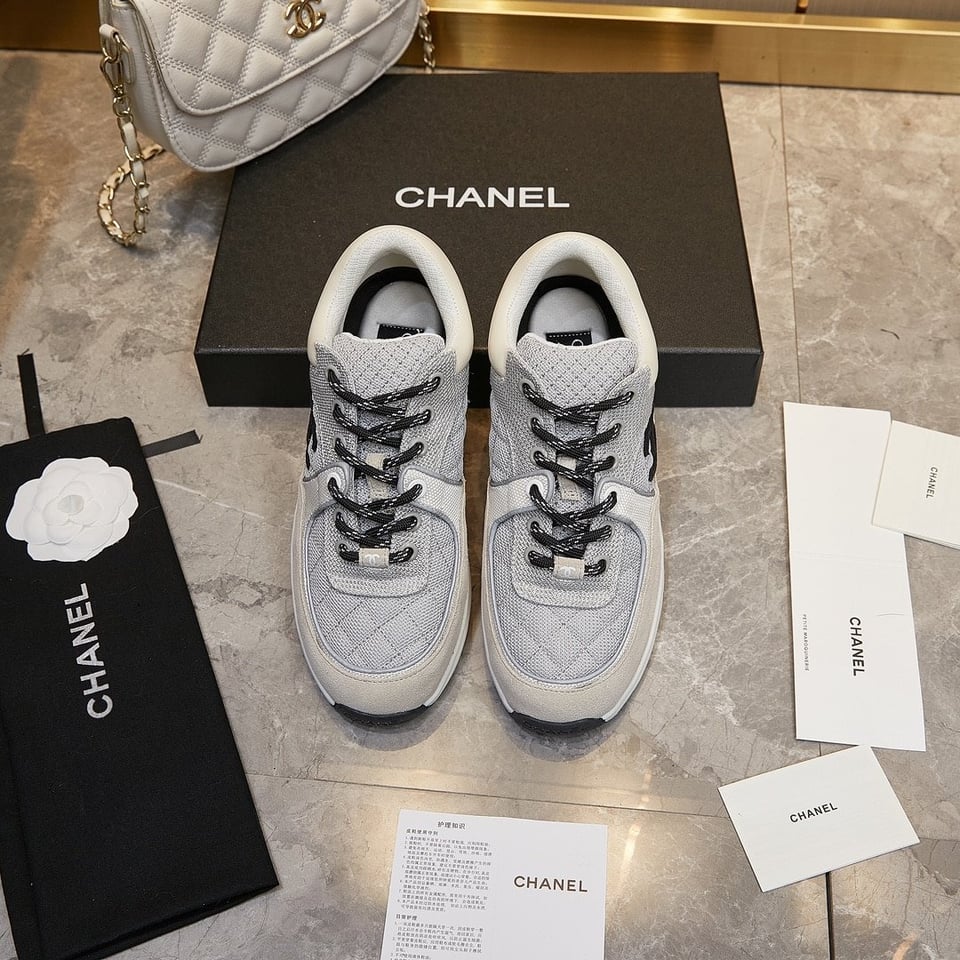 Chanel Low Top Trainer Gray White view 6