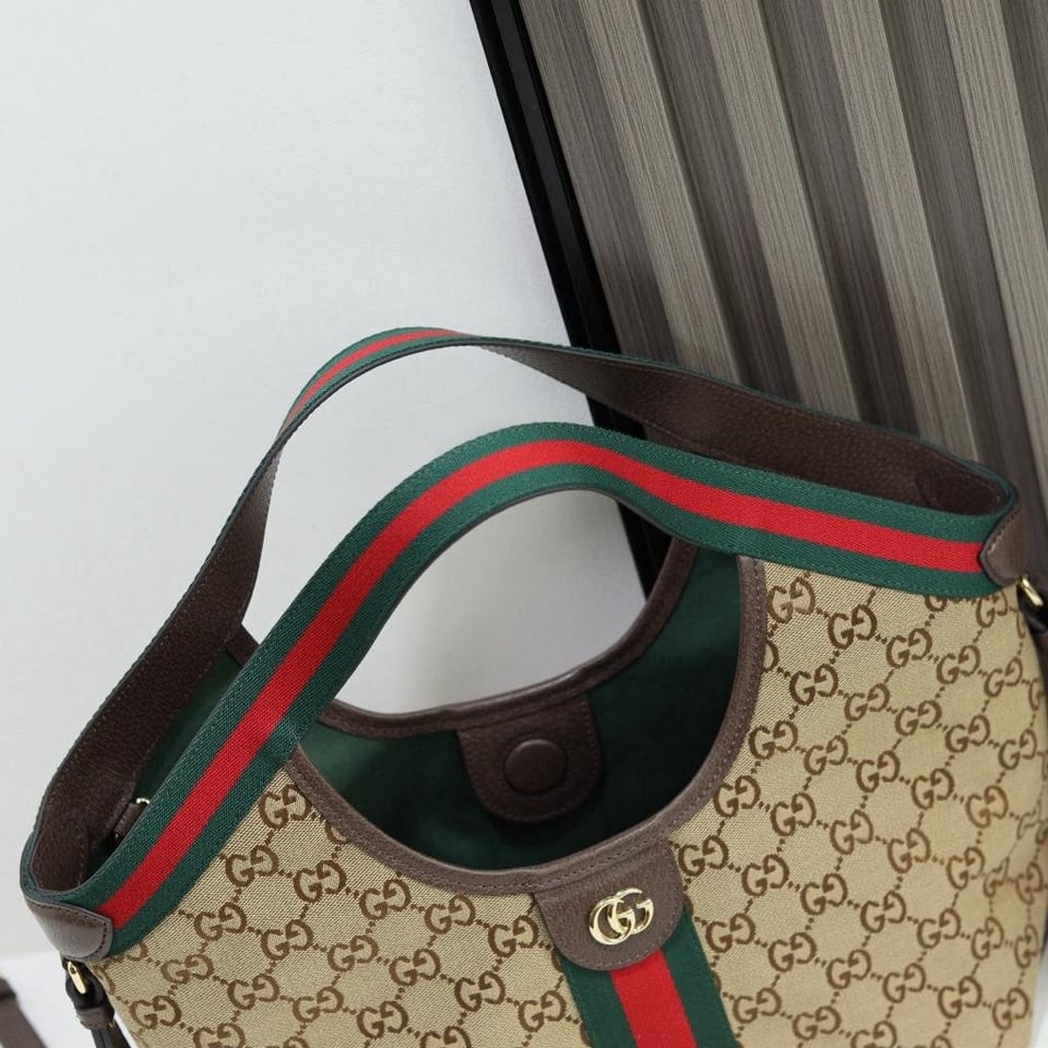 Gucci Giglio small Tote Bag 25cm/9.8in Beige And Brown 860845 view 6