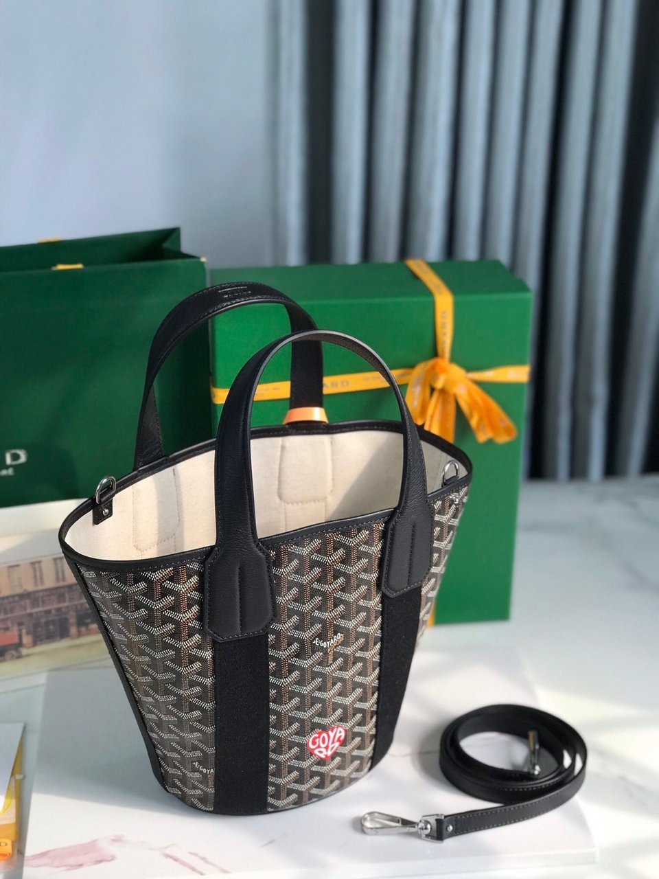Goyard Small Belharra 24 Cm Black Goyardine Canvas And Lambskin view 10
