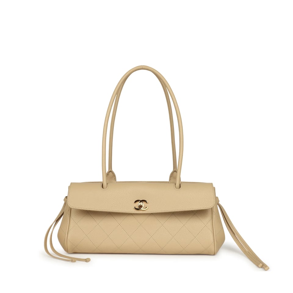 Chanel Urban Essential Tote Light Beige Caviar Gold Hardware 30cm/11.8in