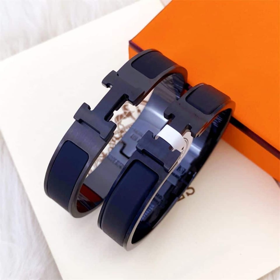 Hermes Mini Clic Anchor Chain Bracelet Black H703203Fk01T4 view 2