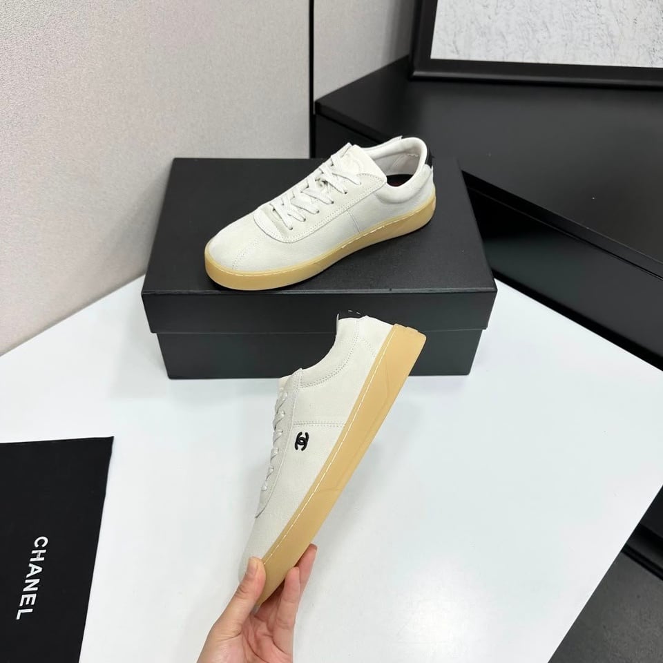 Chanel Sneakers Velvet Effect Leather &amp; Leather Black &amp; White G47271 view 8