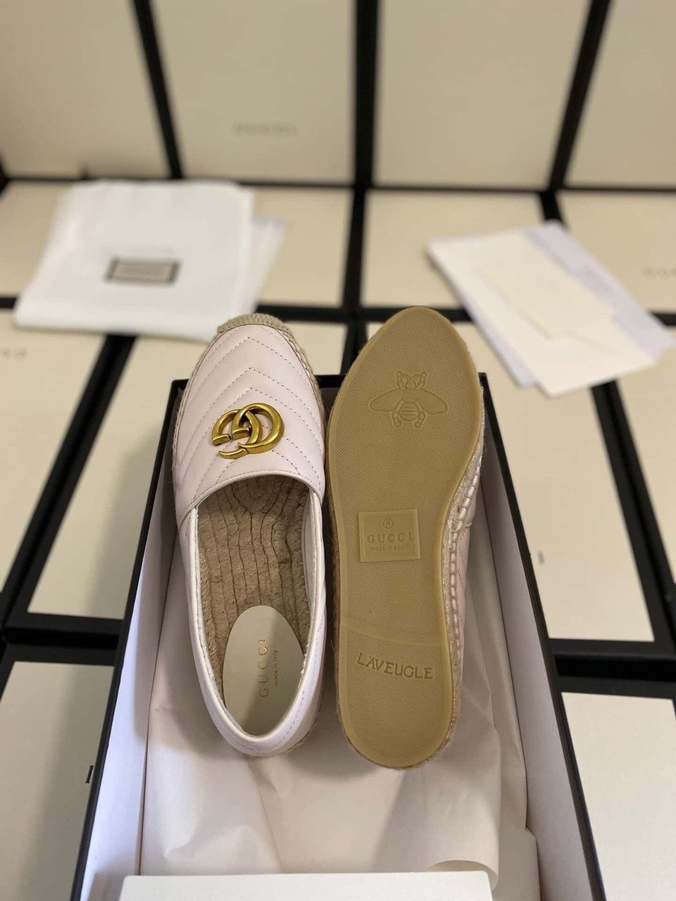 Gucci Leather Espadrille With Double G White ?551890 Bko00 1000 view 5