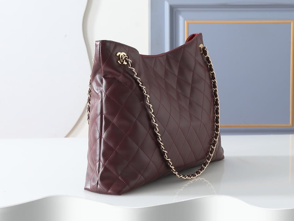 Chanel Tote Spring Summer 2026 Lambskin Burgundy 40cm/15.7in AS6241 view 4
