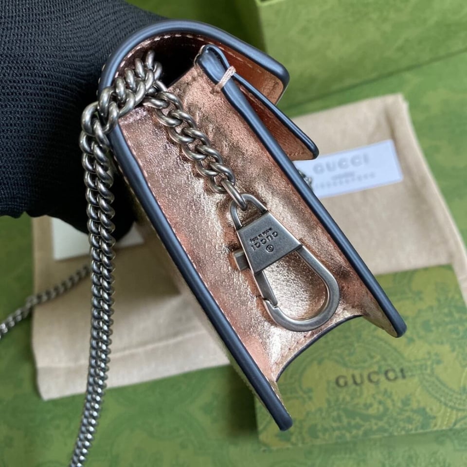 Gucci Dionysus Super Mini Bag in Rose Gold view 6