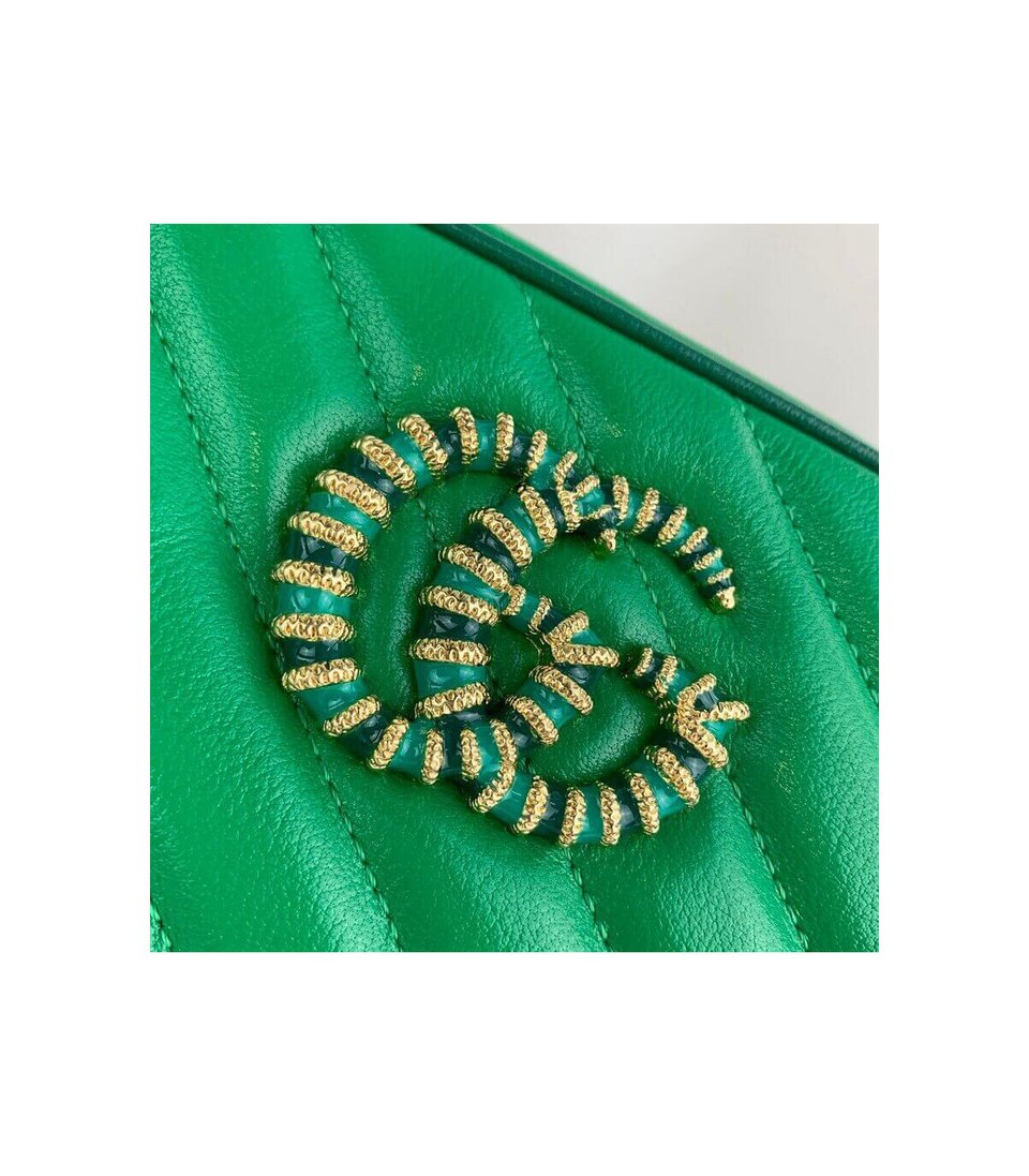 Gucci GG Marmont Small Shoulder Bag Green and Emerald Leather view 9