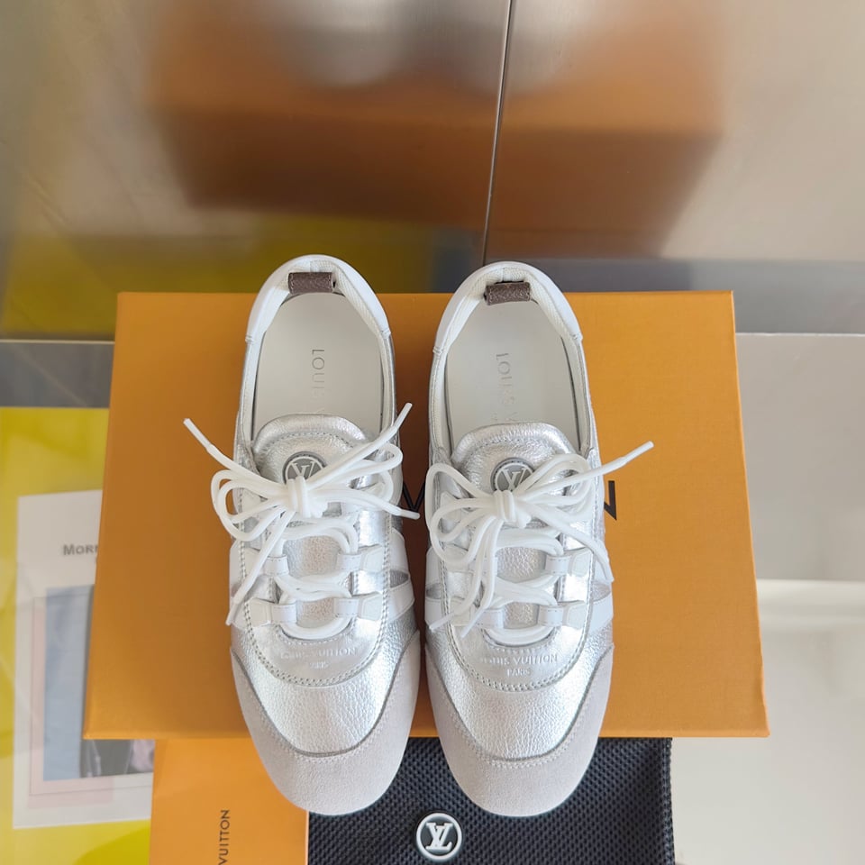 Louis Vuitton Sneakerina Silver White – Women’s Slim Sneakers view 4