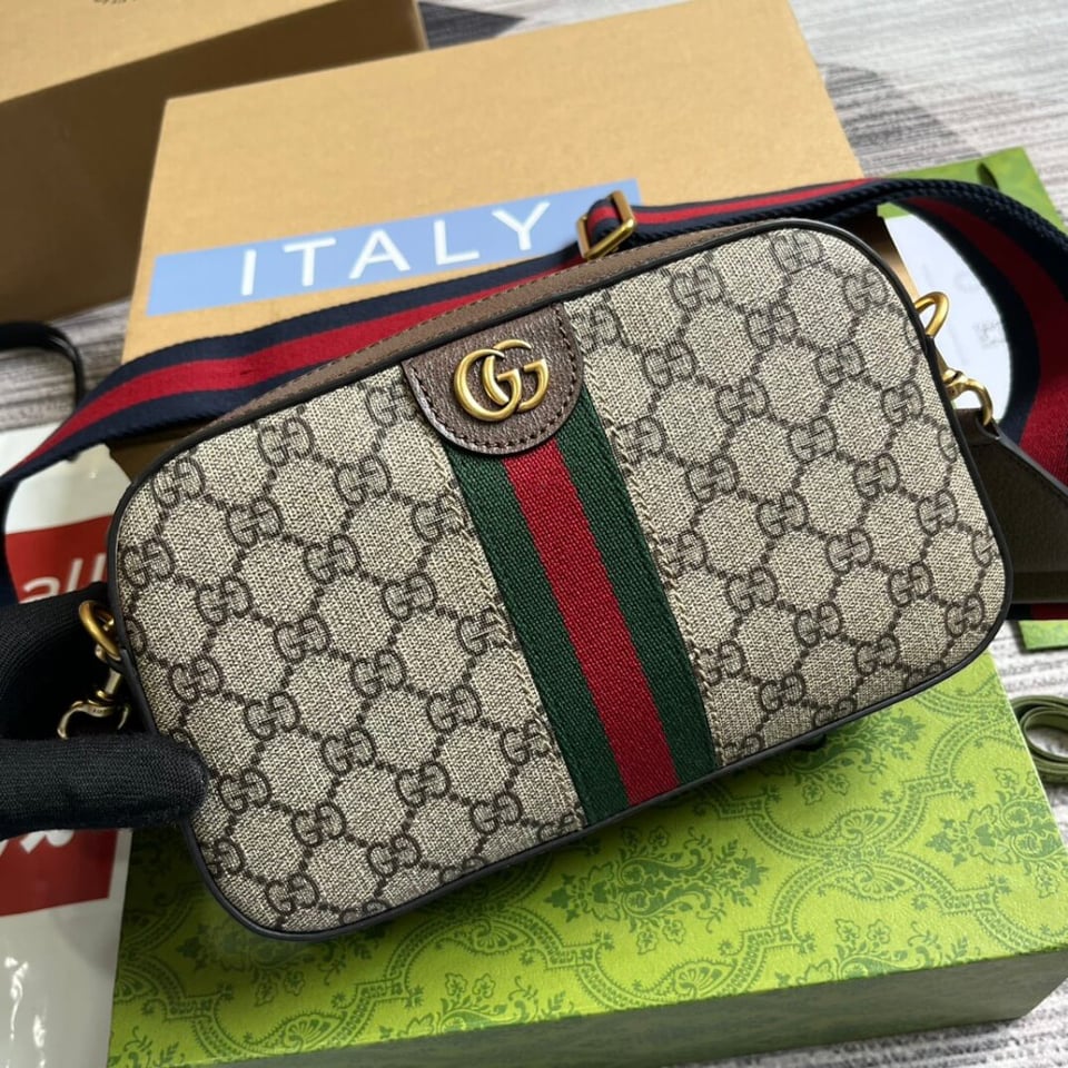 Gucci Ophidia Small Crossbody Bag Beige/Ebony 24cm/9.4in view 7