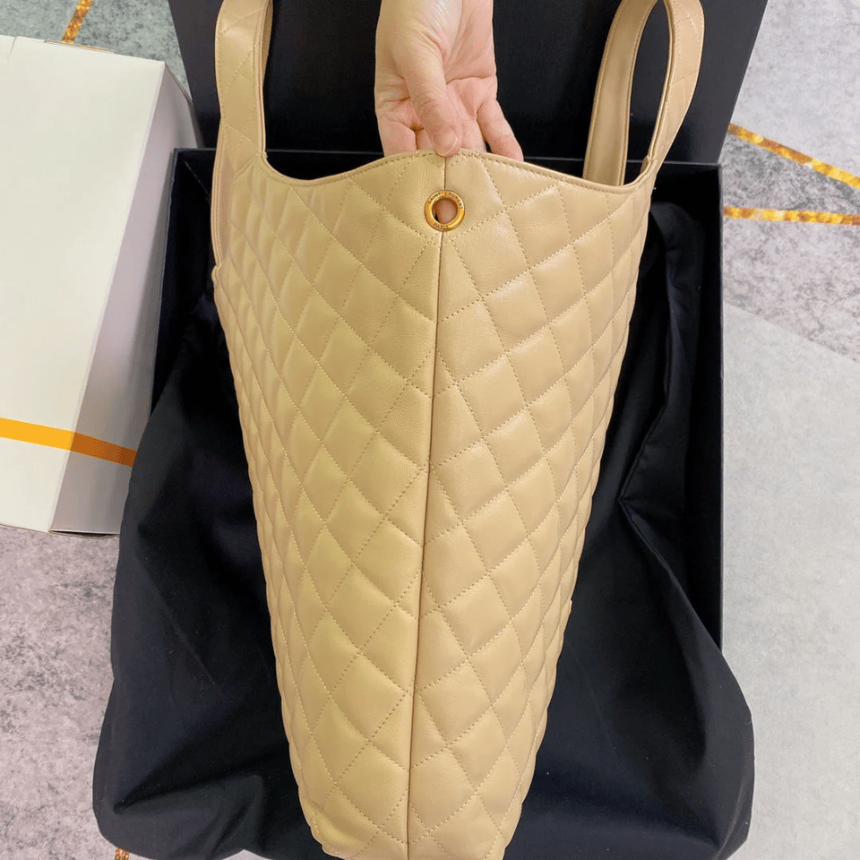Saint Laurent Icare Maxi Shopping Bag In Quilted Beige 58Cm view 6