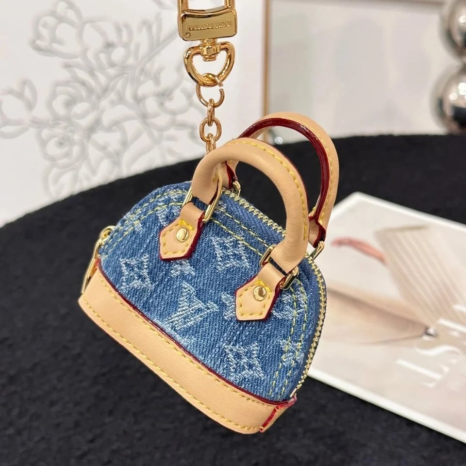 Louis Vuitton Alma Monogram Multicolor LV x™ Microphone Accessories 9cm/3.5in Denim Color M83669 view 4