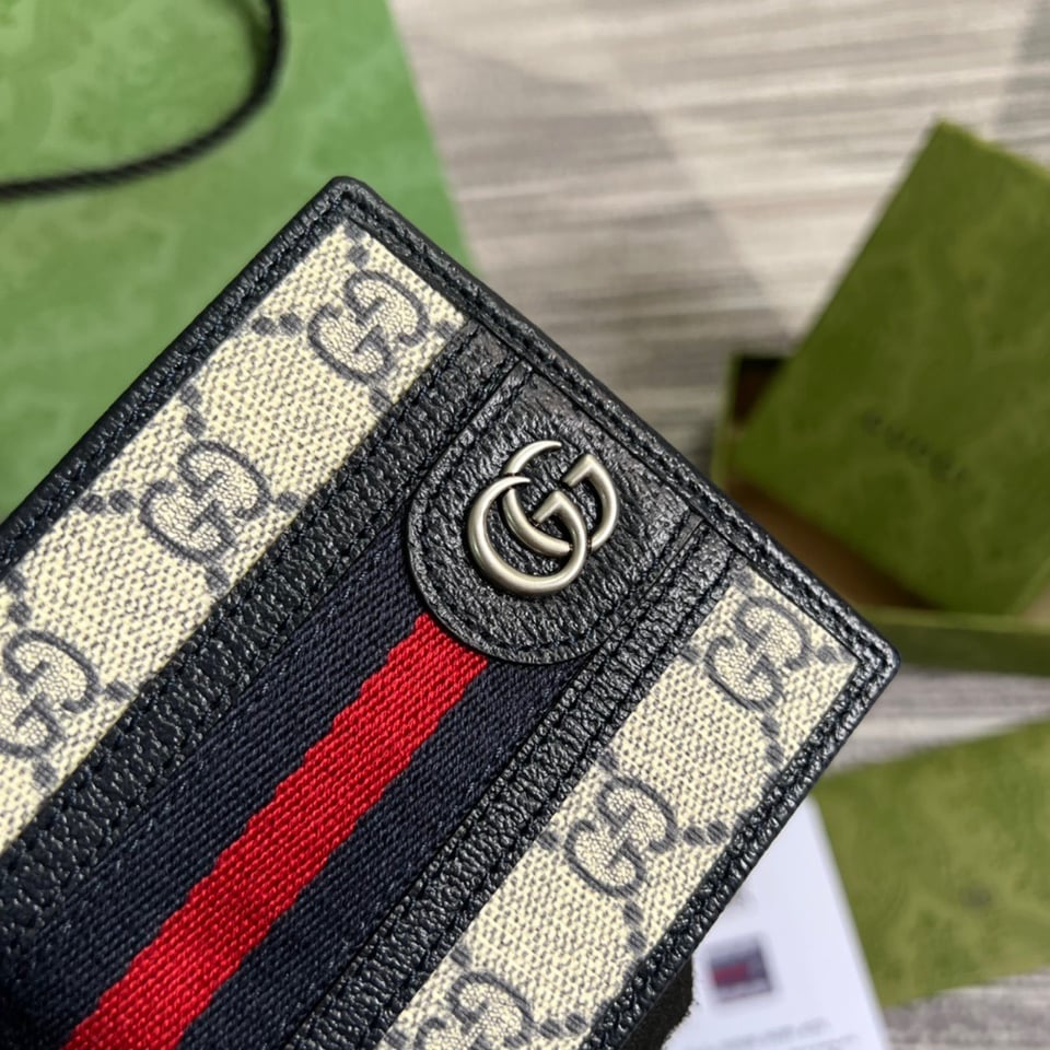 Gucci Ophidia GG Wallet Beige and Blue 4.3in/11cm For Men view 6