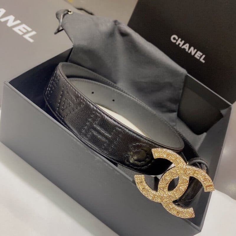 Chanel Quilted CC Logo Belt 3.0cm 34165 view 3