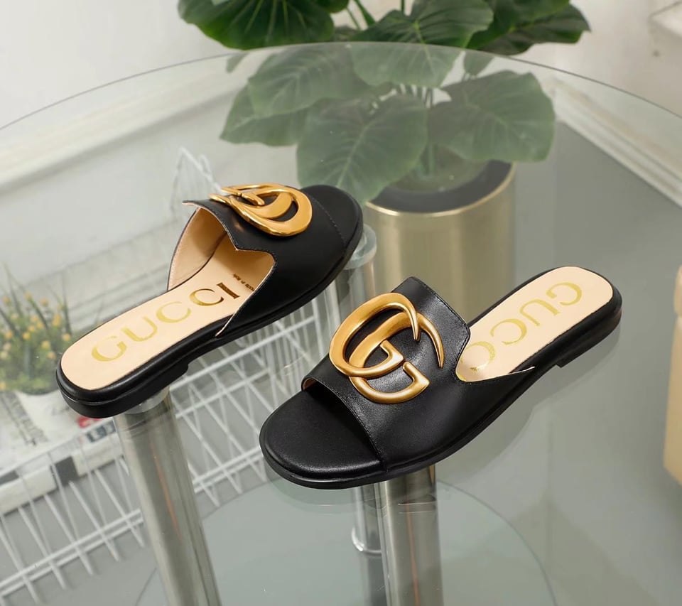 Gucci Princetown Gg Slippers Leather Black view 8