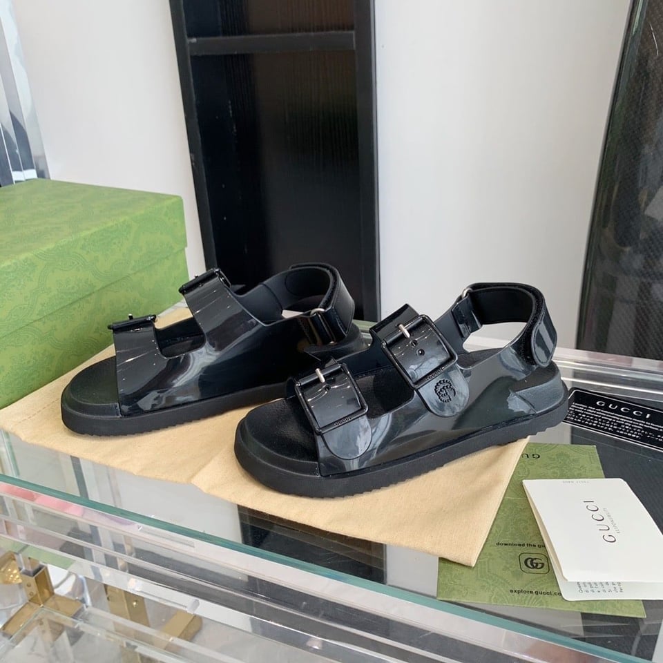 Gucci Women?S Sandal With Mini Double G ?Black 660243 J8700 1000 view 6