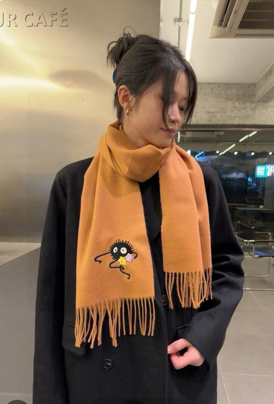 Loewe Mohair Scarf Soot Sprite Brown For Women 180cm view 3
