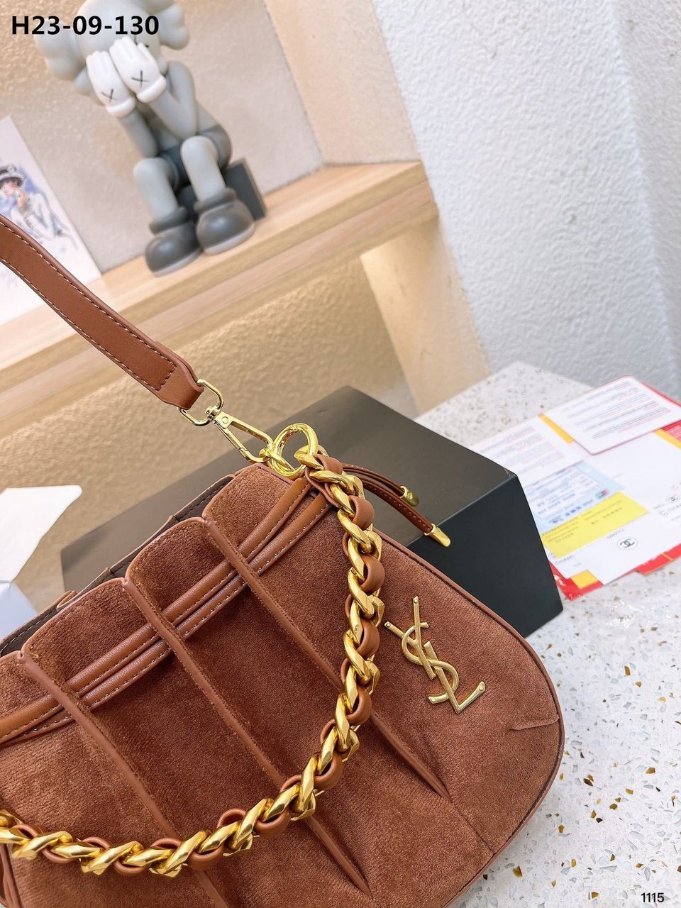 Saint Laurent Bucket Bag Brown 23Cm view 7