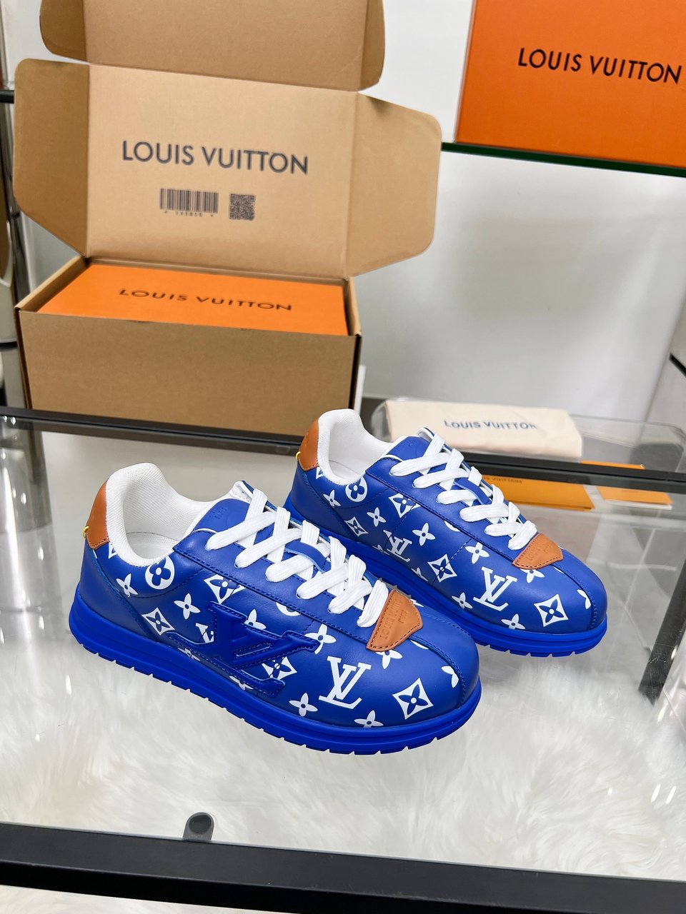 Louis Vuitton LV Trainer Sneaker Blue Monogram – Leather – Women’s Shoes view 4
