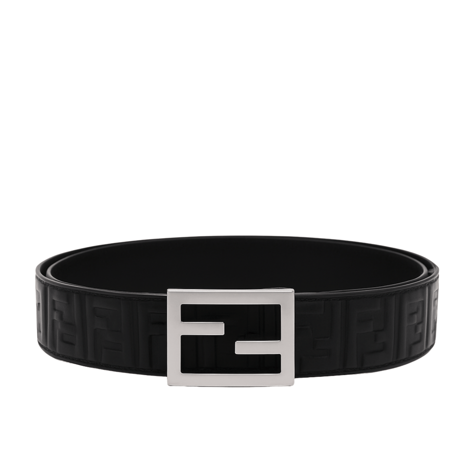 Fendi Silver Embossed 35mm Belt For Men view 2