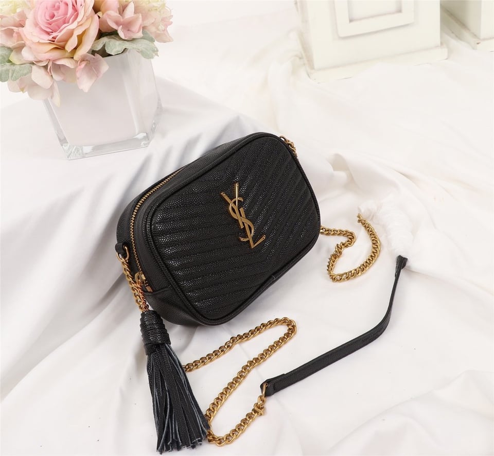 Saint Laurent Lou Camera Bag In Quilted Leather Gold Hardware Black 18Cm view 9