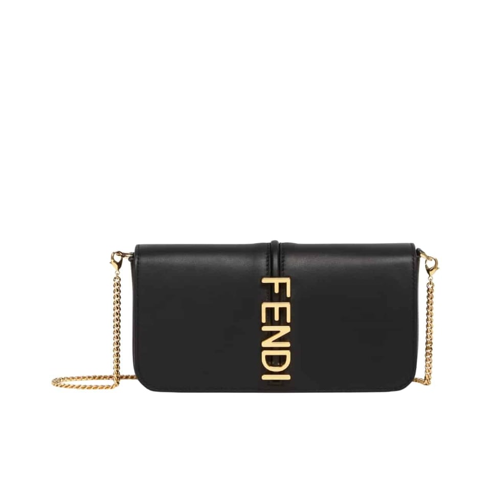 Fendi Fendigraphy Wallet On Chain Black 21Cm view 2